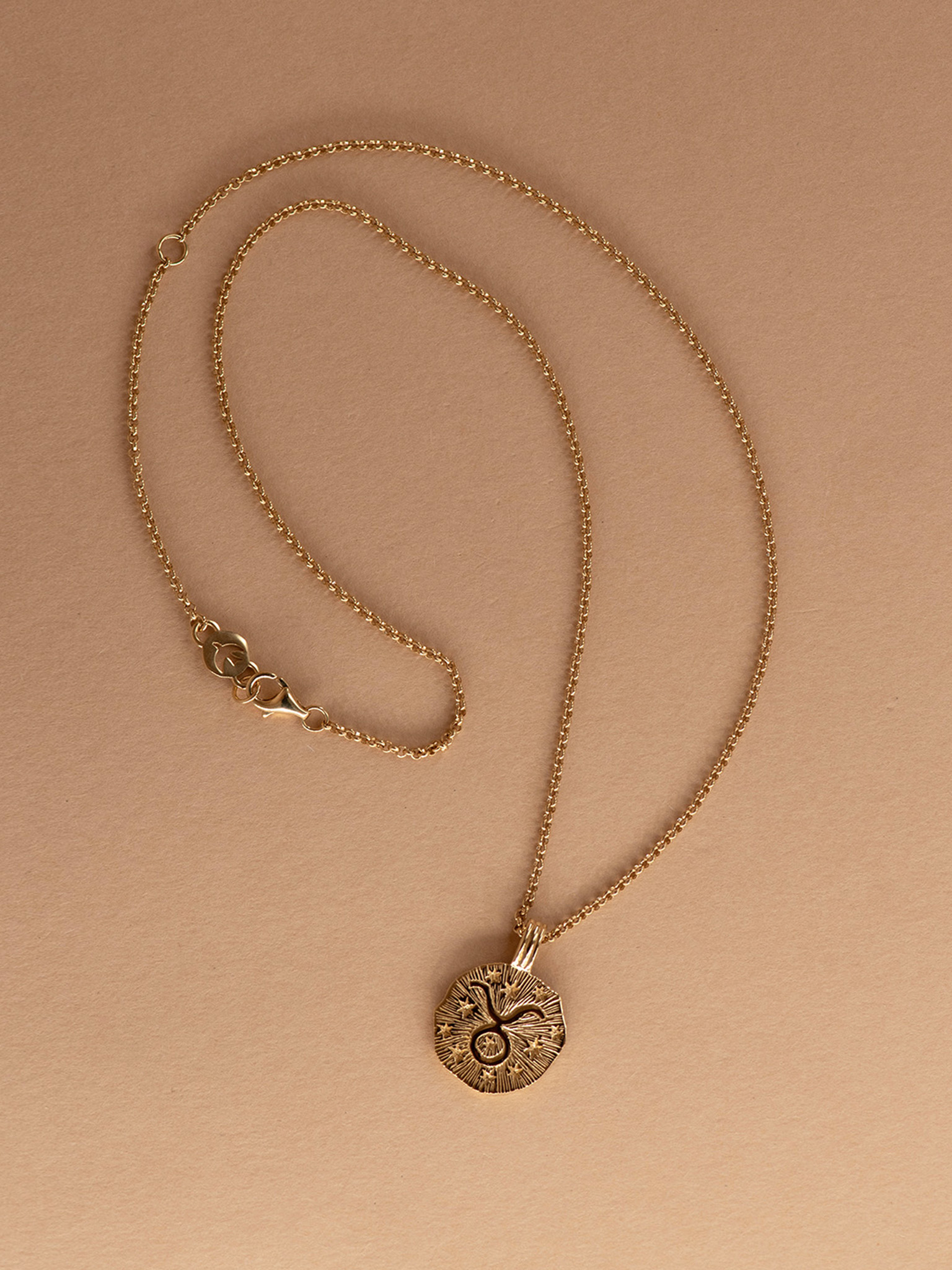 Sun in taurus necklace - 22k gold vermeil